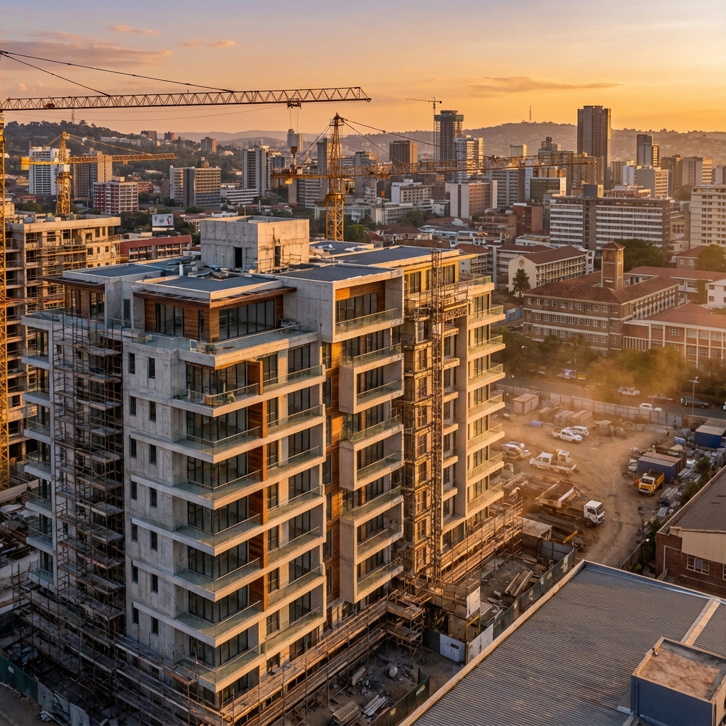 Modern apartment building construction